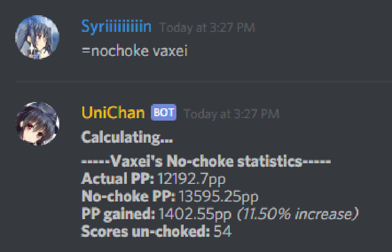 A discord chat screenshot