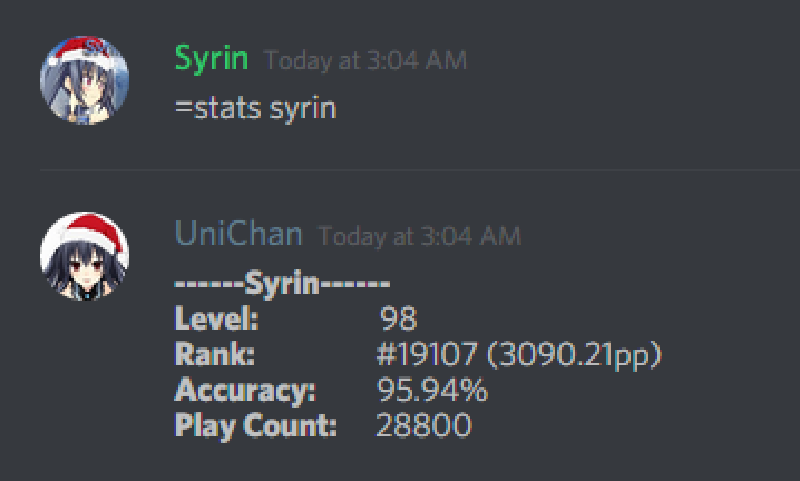 A discord chat screenshot